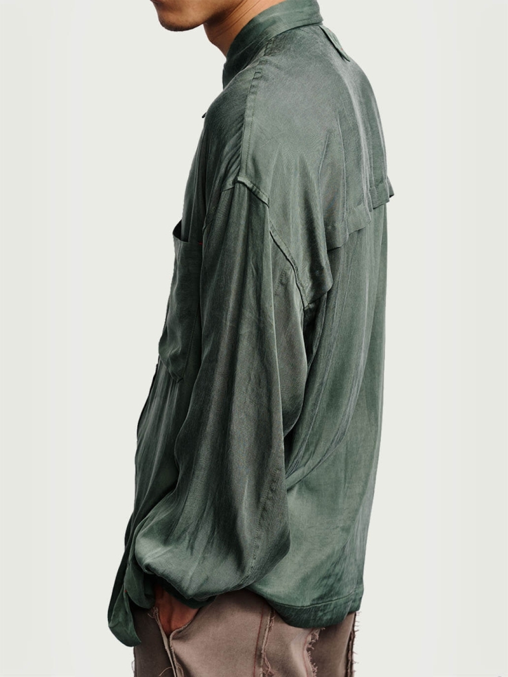 Olive green classic tailored shirt