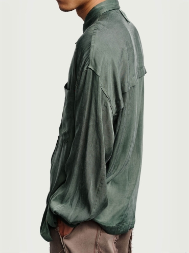 Olive green classic tailored shirt