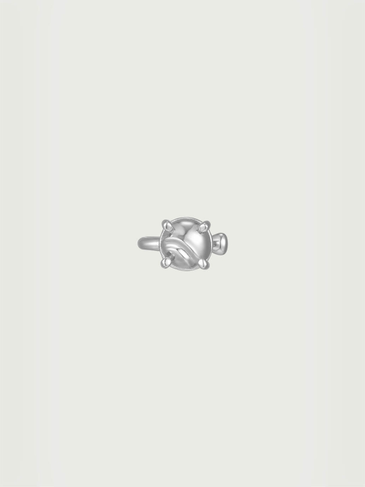 Silver Intonation Square and Round Earrings - Pair