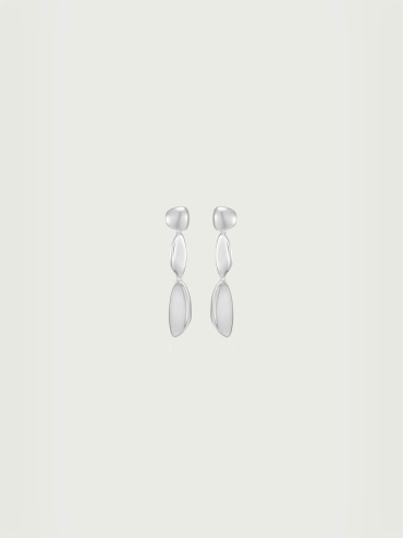 Silver Tone Hallmarked Long Earrings