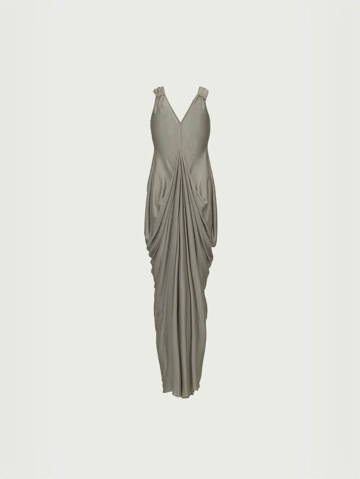 Silver Grey Draped Long Skirt