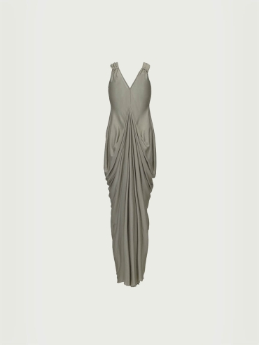 Silver Grey Draped Long Skirt
