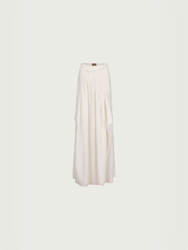 White Asymmetric long skirt