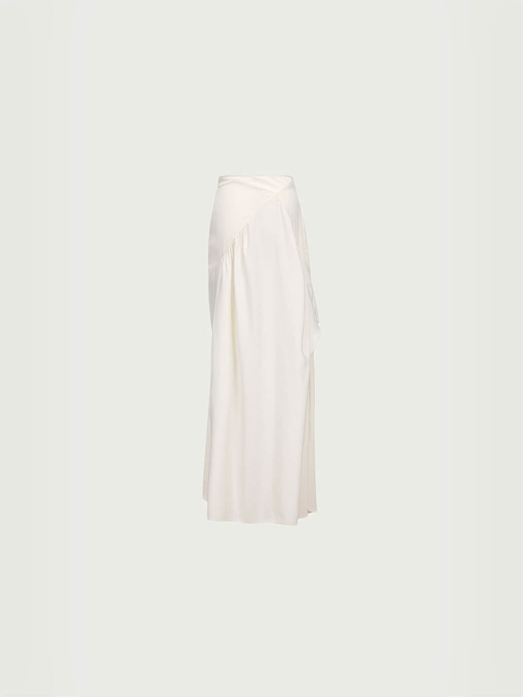White Asymmetric long skirt