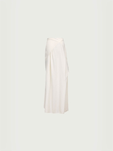 White Asymmetric long skirt