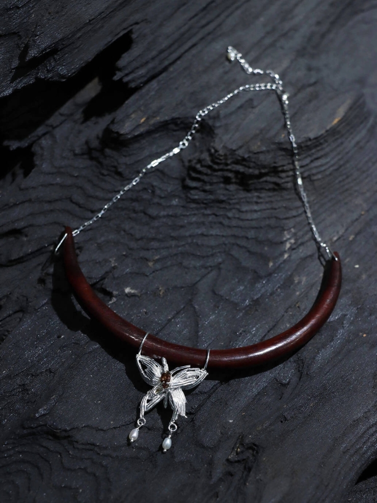 Fiery Red Butterfly Choker