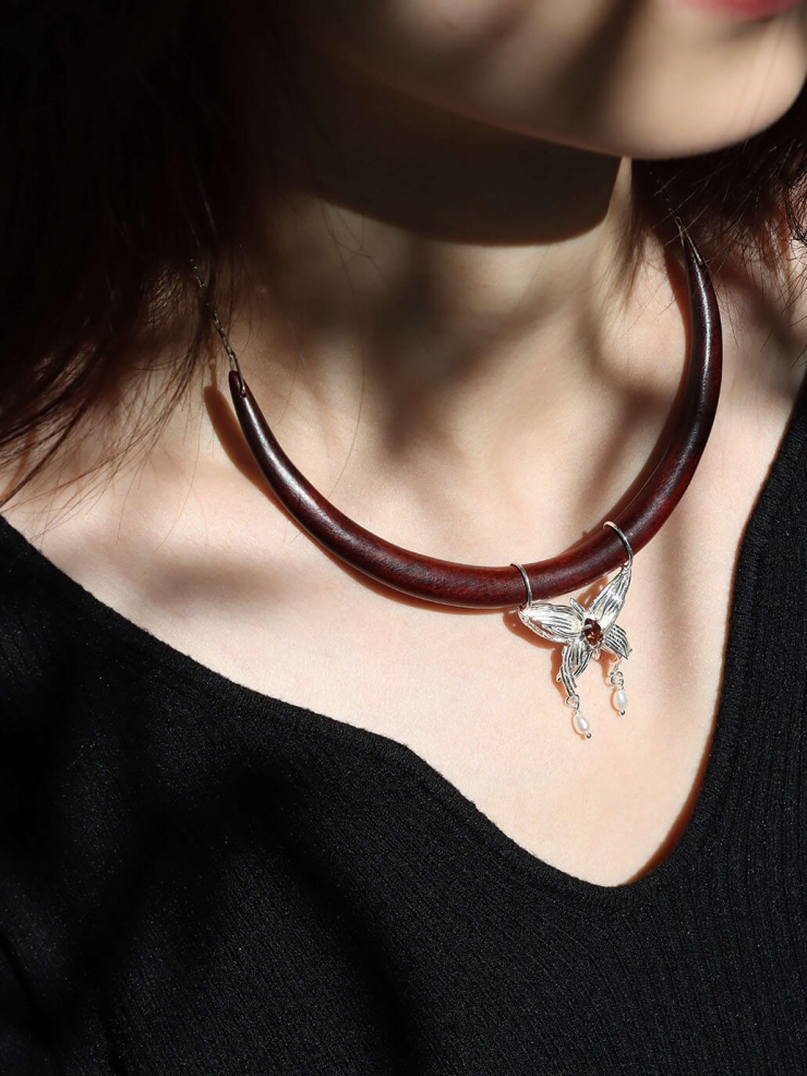 Fiery Red Butterfly Choker