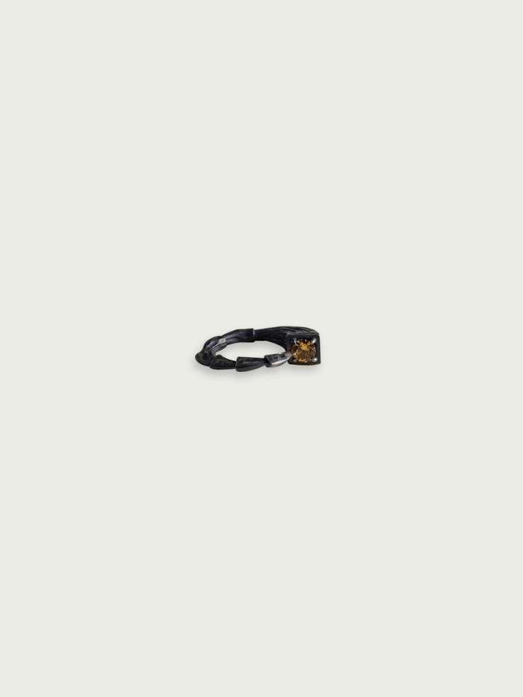 Beast coffee zircon silver ring