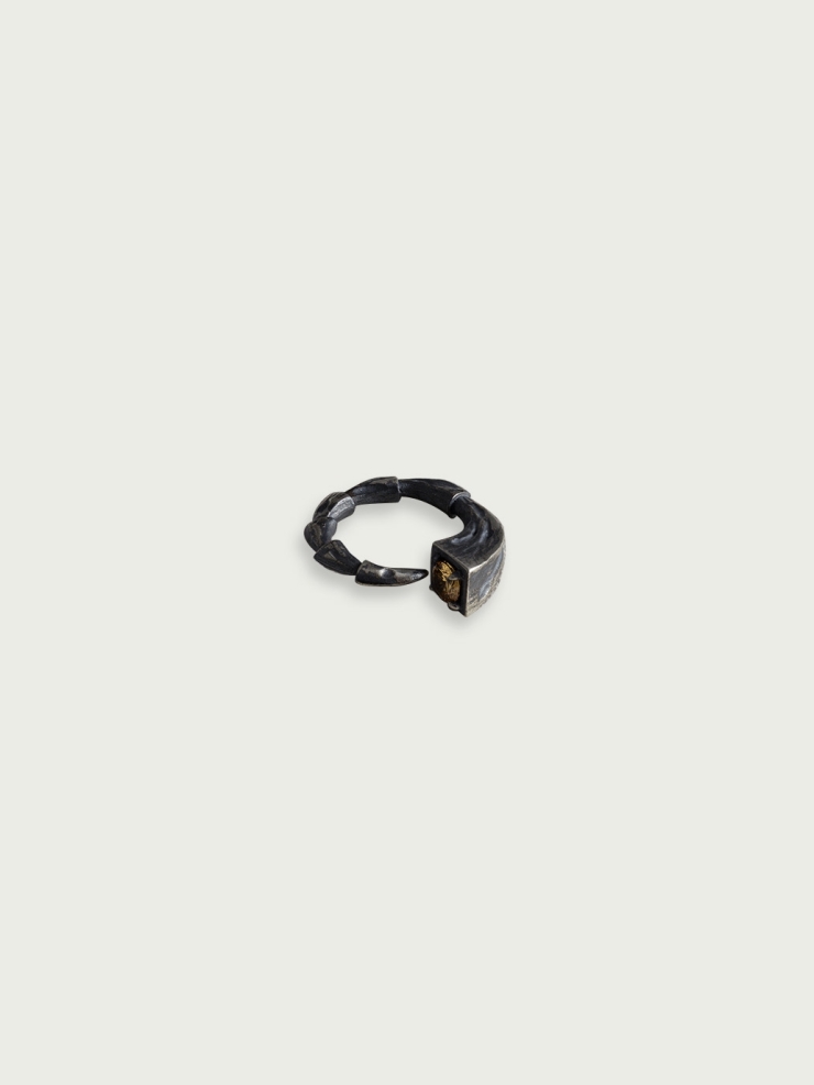 Beast coffee zircon silver ring