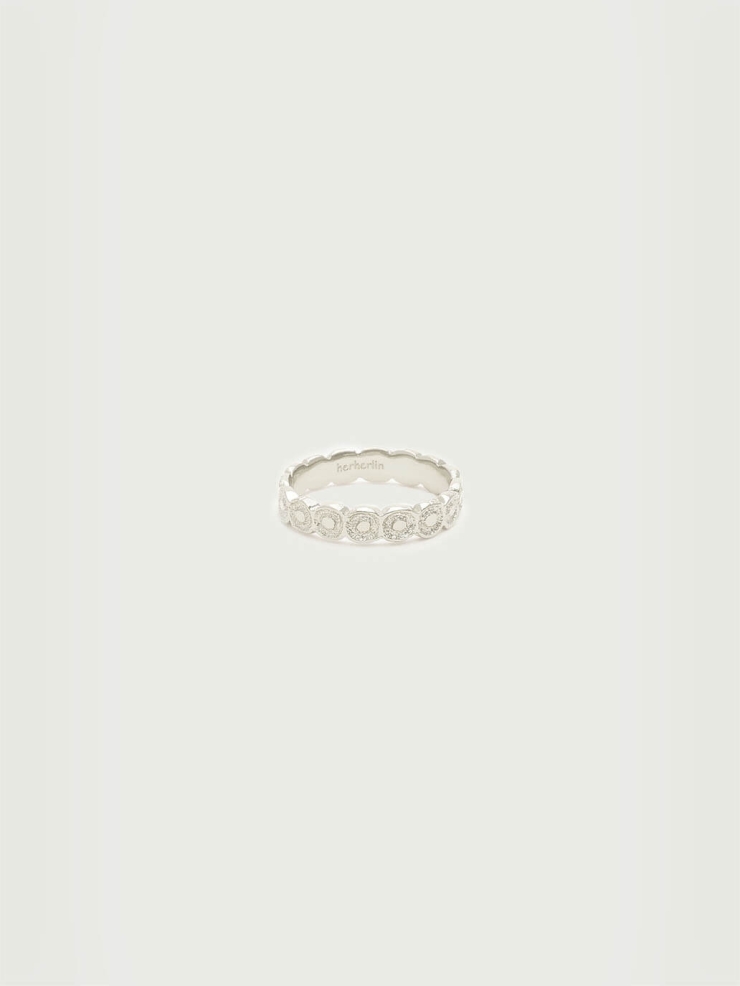 Silver Linked Beads Ring