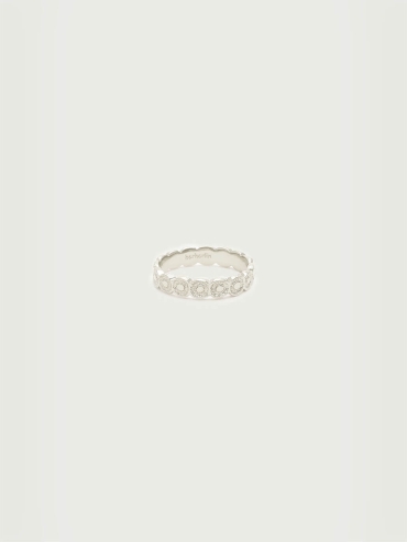 Silver Linked Beads Ring