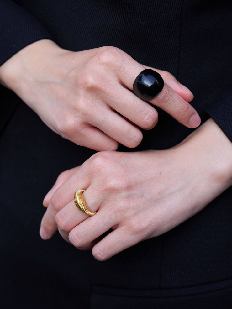 Gold Ripple Ring