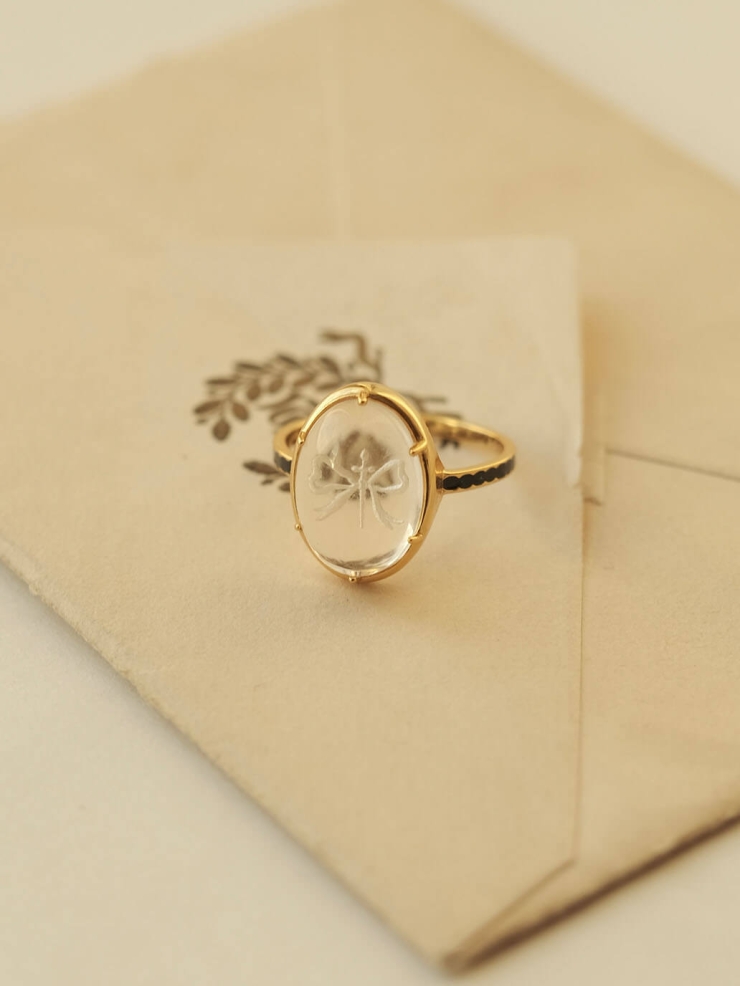 Gold Amber Ring