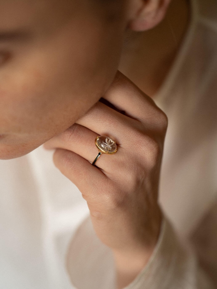 Gold Amber Ring