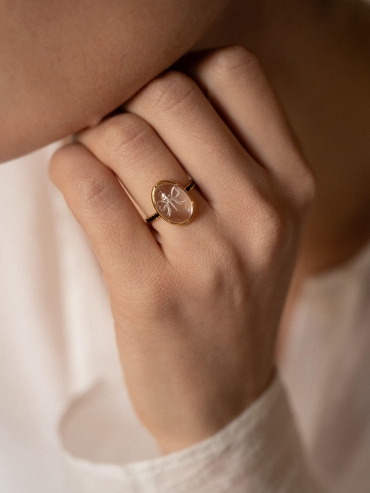 Gold Amber Ring