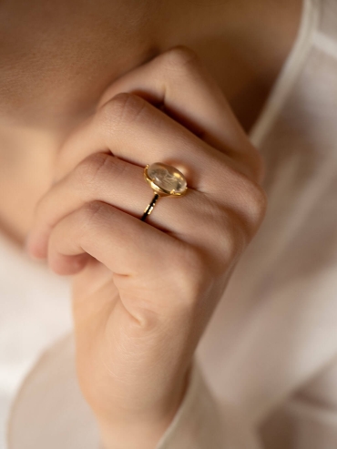 Gold Amber Ring