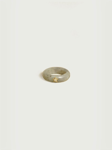 Gray Labradorite Star Ring