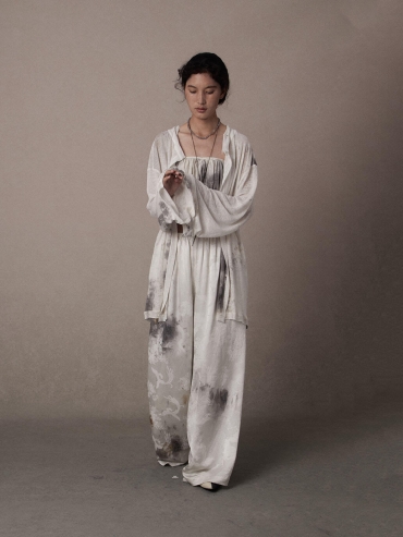 White Ge Ware Straight-Leg Trousers