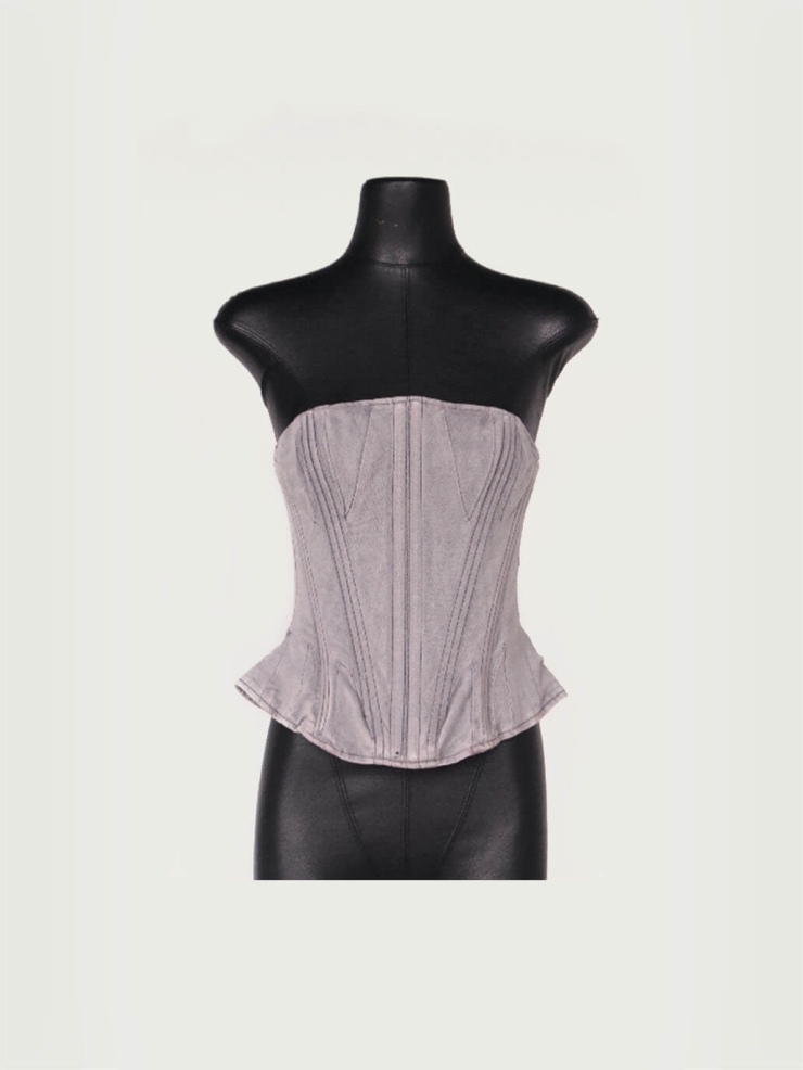 Slate Blue Ru Ware Corset Top