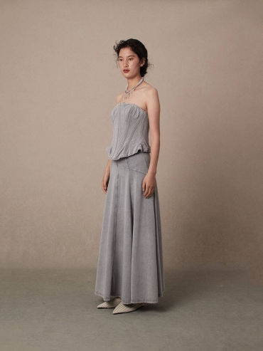 Slate Blue Ru Ware Corset Top