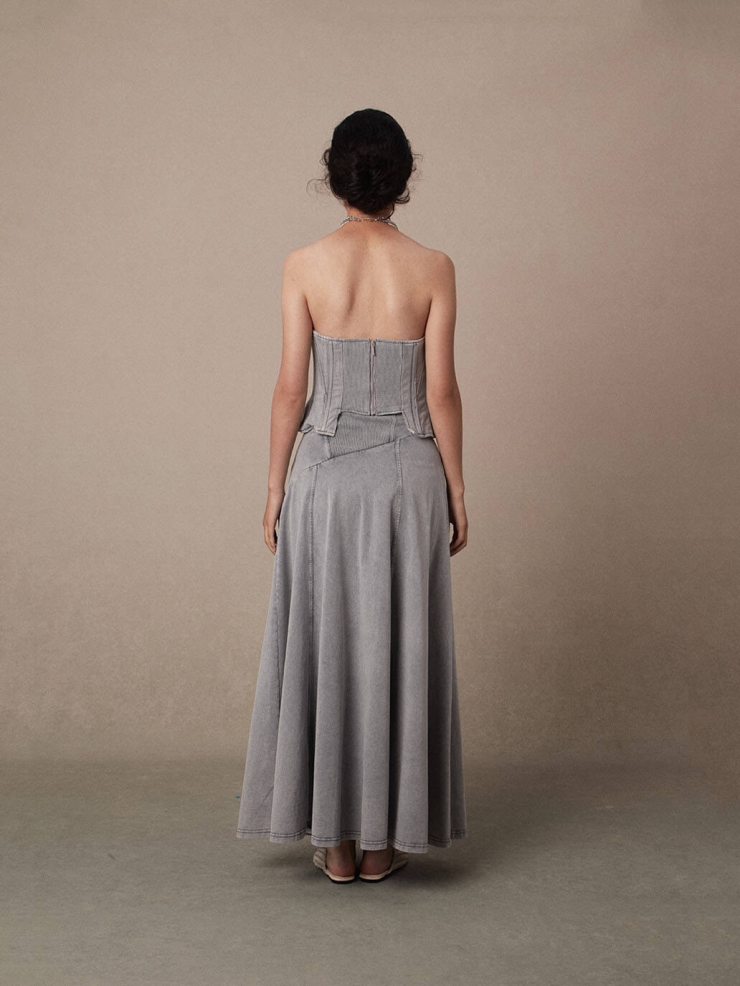 Slate Blue Ru Ware Corset Top