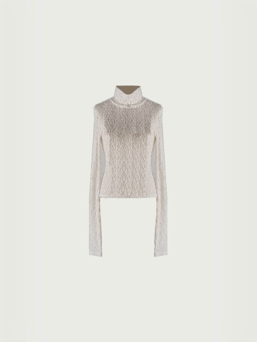 White Lace Turtleneck Base Top