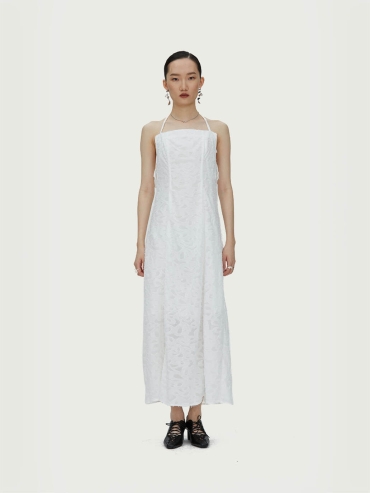 White Tassel Tie-Strap Dress