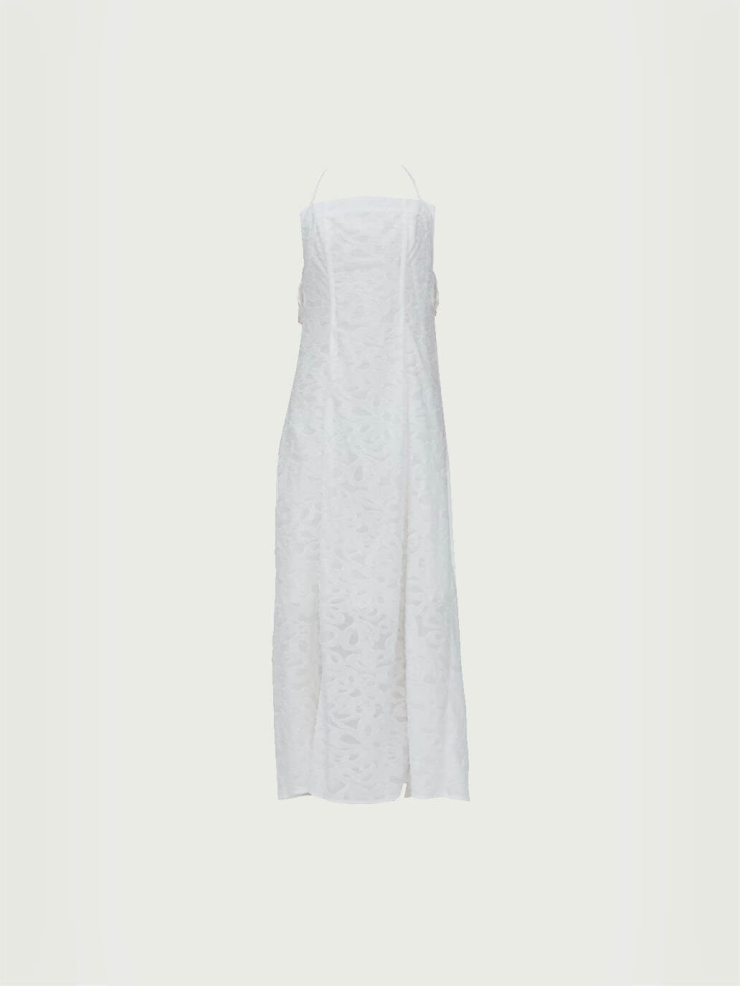 White Tassel Tie-Strap Dress