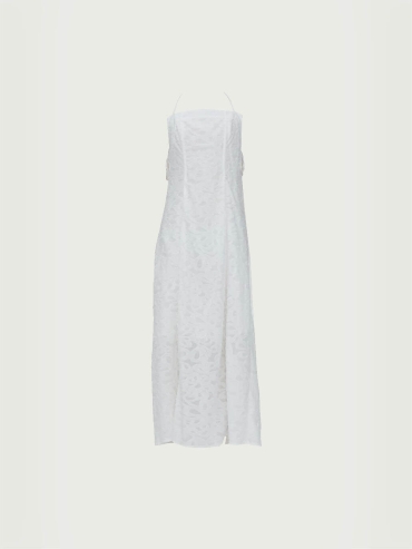 White Tassel Tie-Strap Dress
