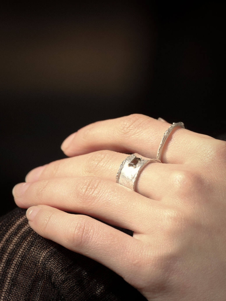 Silver Smoky Corelight Ring