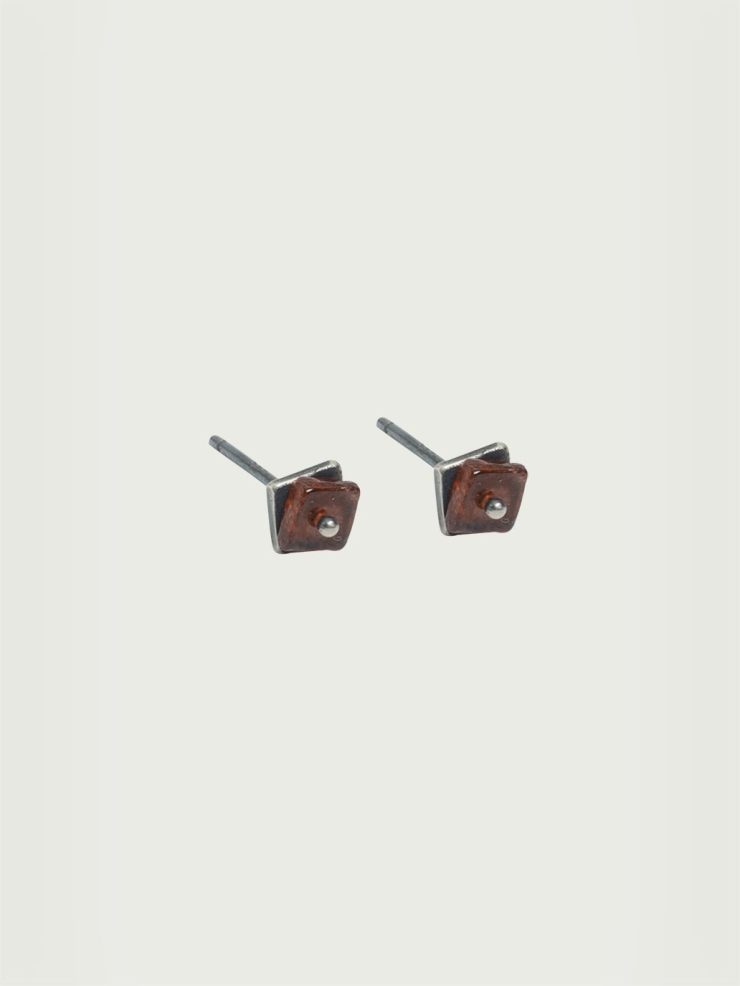Black Garnet Flicker Stud Earrings