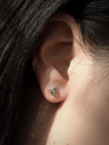 Silver Smoky Flicker Stud Earrings