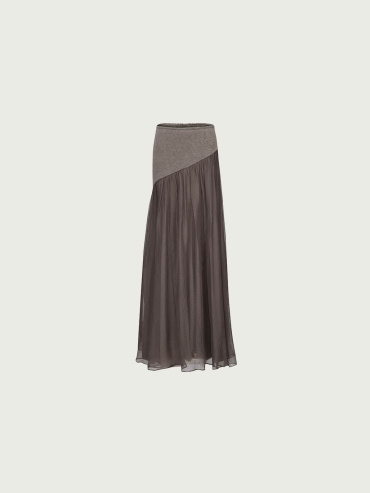 Dusty Purple Silk A-Line Skirt