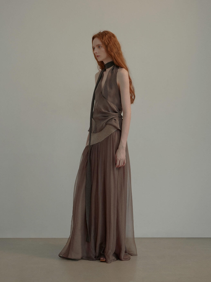 Dusty Purple Silk A-Line Skirt