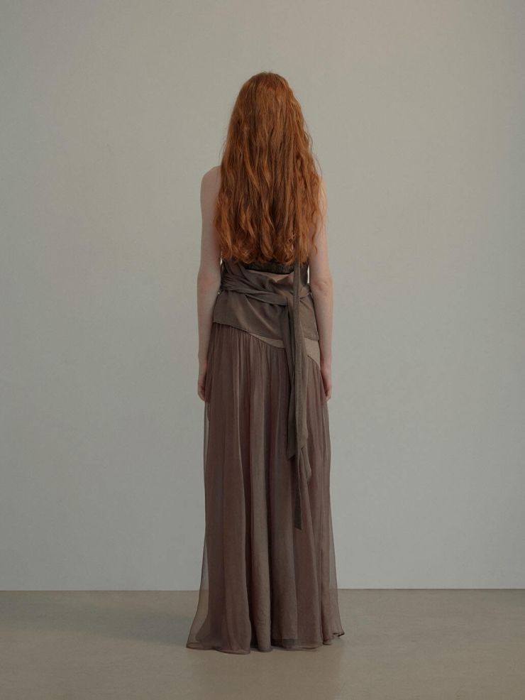 Dusty Purple Silk A-Line Skirt