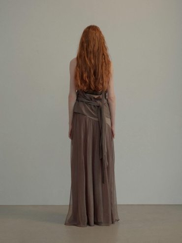Dusty Purple Silk A-Line Skirt