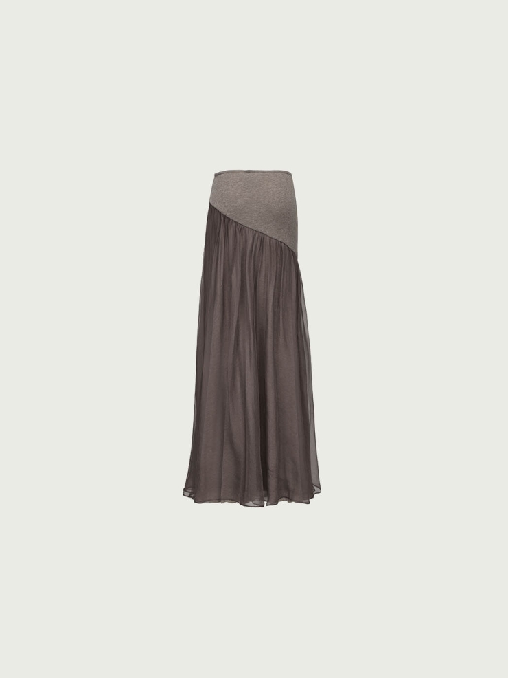 Dusty Purple Silk A-Line Skirt