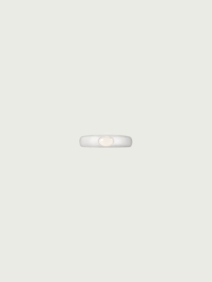 Silver White Jade Ring
