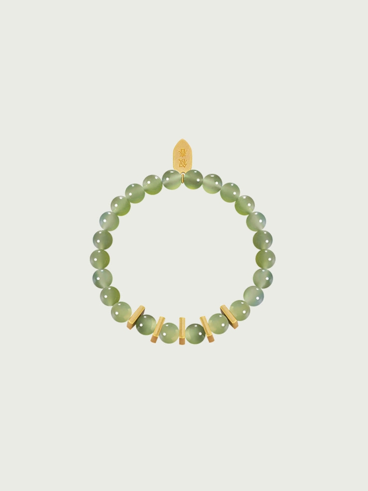 Gold Pearl-Inspired Square & Circle Bracelet-Small