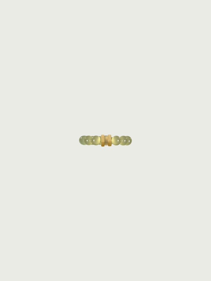 Gold Pearl-Inspired Square & Circle Ring