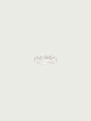 Silver White Jade Persimmon Calyx Ring