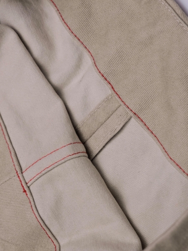 Beige-Grey Pleated Balloon Trousers