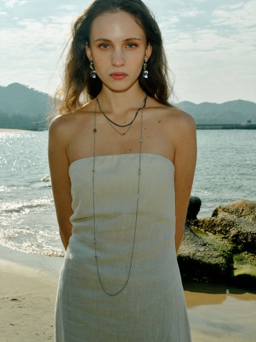 Silver Coral Reef Long Necklace