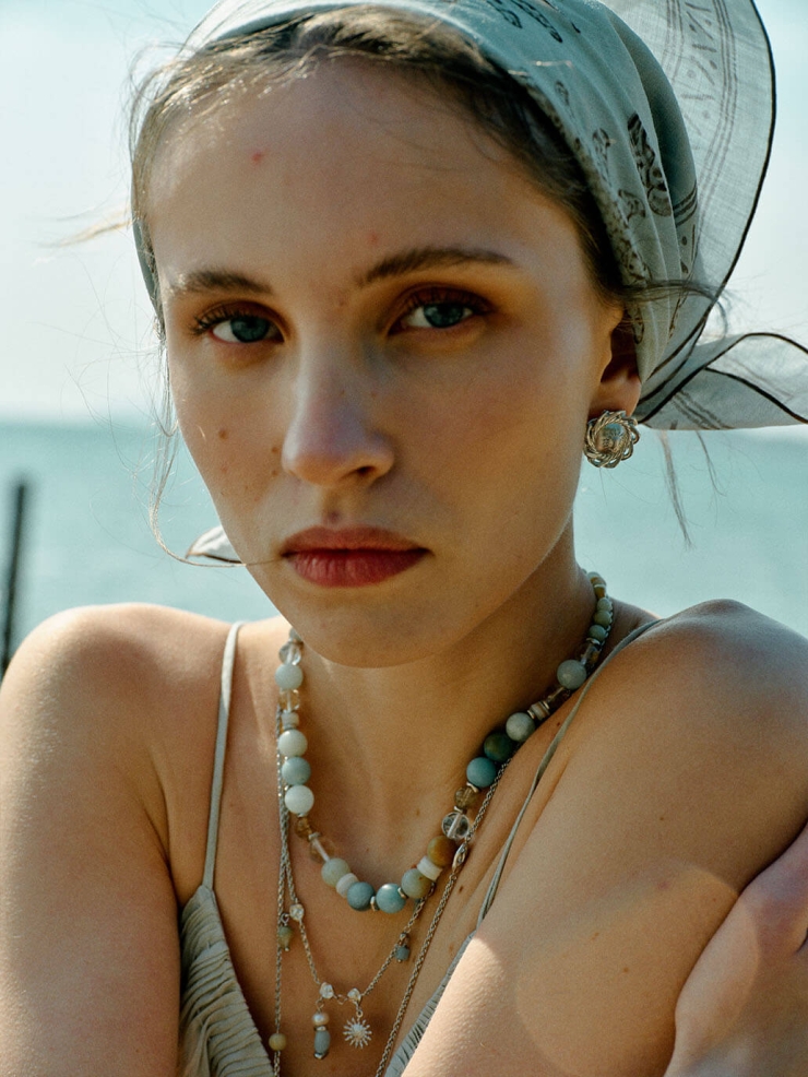 Silver Chasing Sunlight Wave Necklace