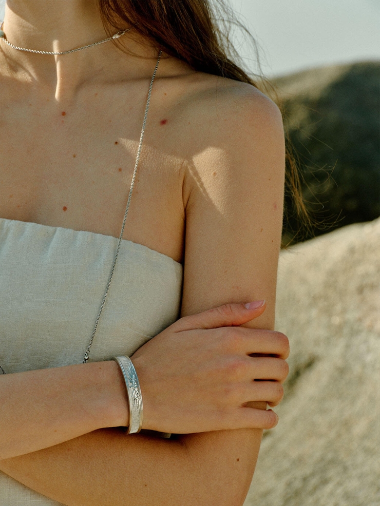 Silver Coral Reef Long Necklace