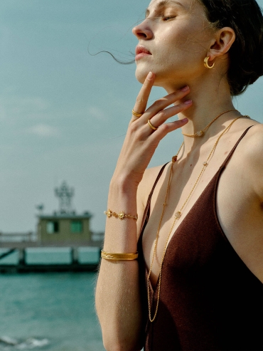 Gold Coral Reef Long Necklace
