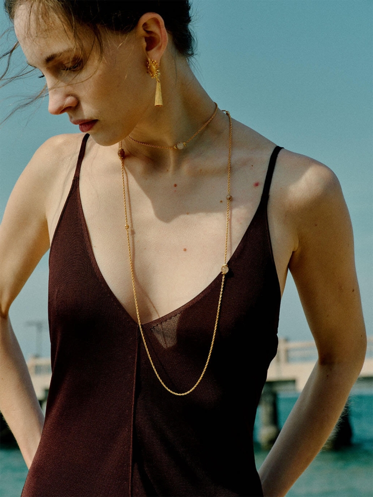 Gold Sunrise Tassel Earrings