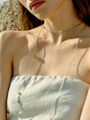 Silver Coral Reef Long Necklace