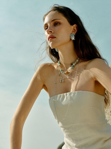 Silver Coral Reef Long Necklace