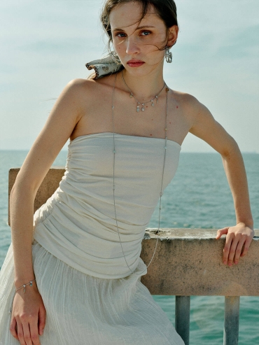 Silver Coral Reef Long Necklace